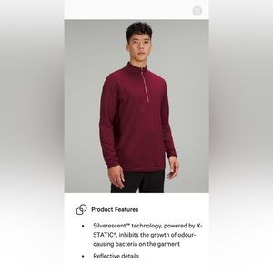 Lulu lemon metal vent tech mid weight half-zip. New with tags